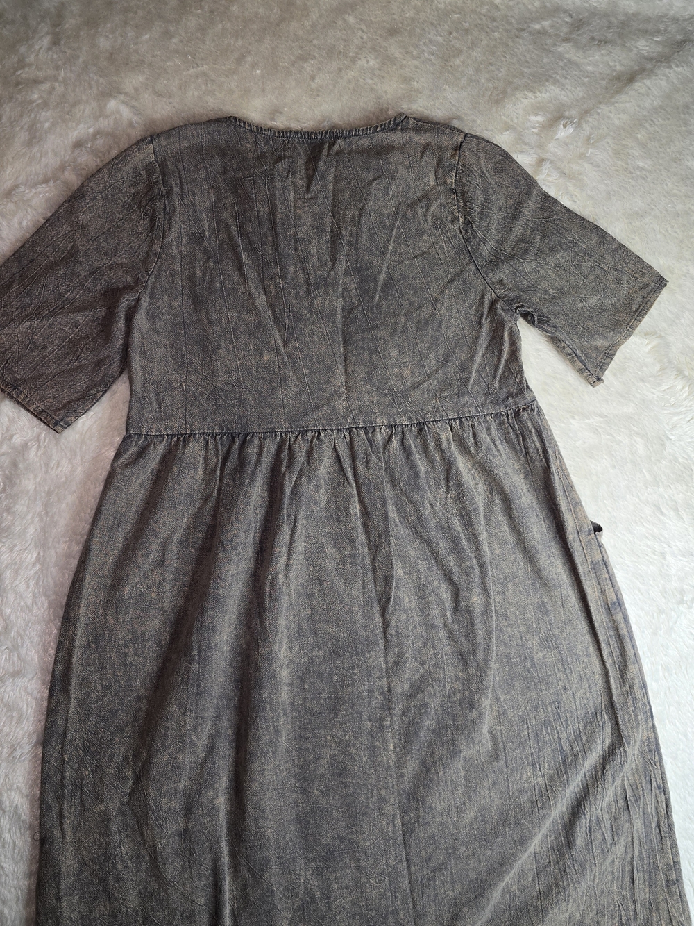 Polagram Taupe Short-Sleeve Corduroy Pocket Dress - Picture 8 of 9